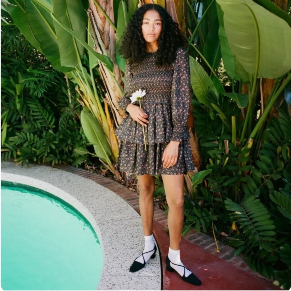 Christy Dawn - The Cecelie Dress in black cosmo floral xs